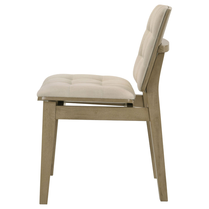Redbridge Upholstered Side Chair Cream and Natural Oak (Set of 2)