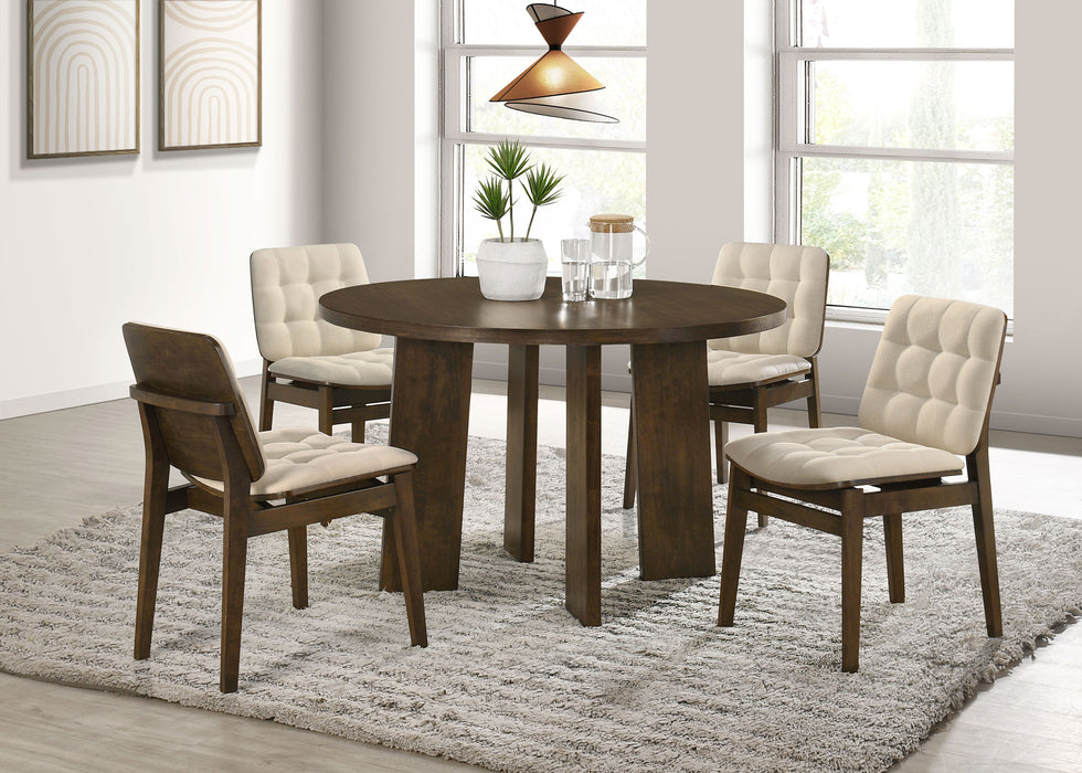 Redbridge Upholstered Side Chair Cream and Walnut (Set of 2)