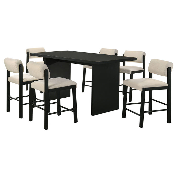 Decker 7-piece 70-inch Counter Height Dining Set Cream and Black