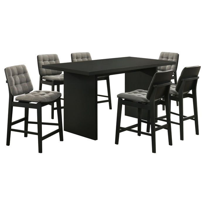 Decker 7-piece 70-inch Counter Height Dining Set Grey and Black