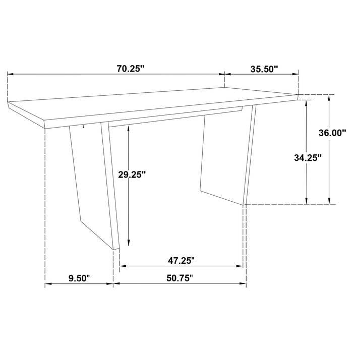 Decker 7-piece 70-inch Rectangular Counter Height Dining Set Black and Natural Oak