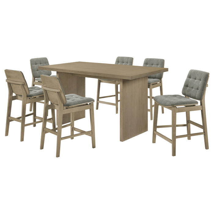 Decker 7-piece 70-inch Counter Height Dining Set Grey and Natural Oak