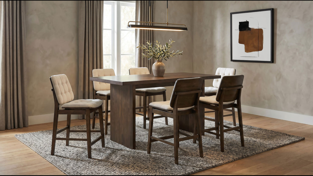 Decker 70-inch Rectangular Wood Counter Height Dining Table Dark Walnut