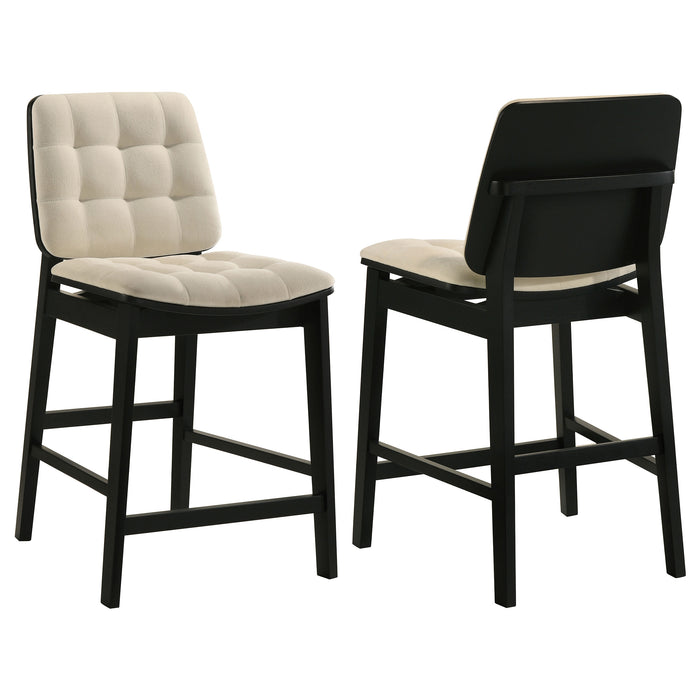 Redbridge Upholstered Counter Chair Cream and Black (Set of 2)