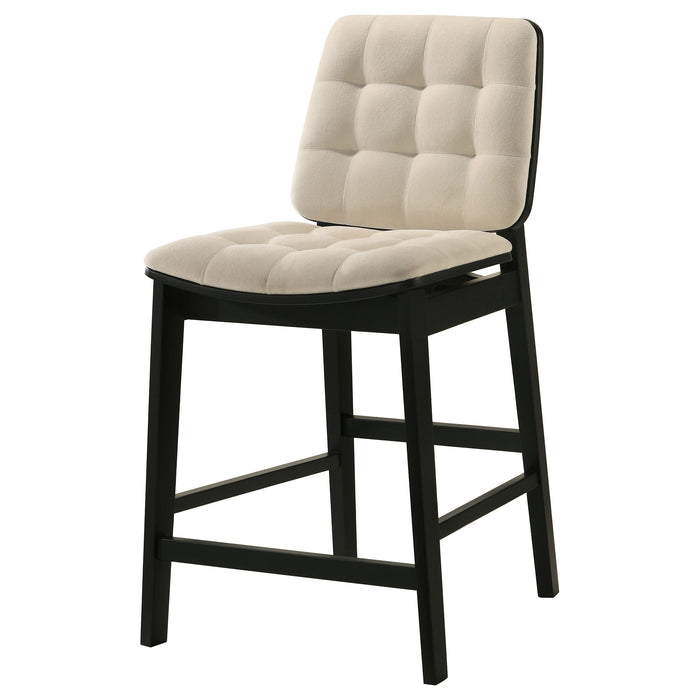 Redbridge Upholstered Counter Chair Cream and Black (Set of 2)
