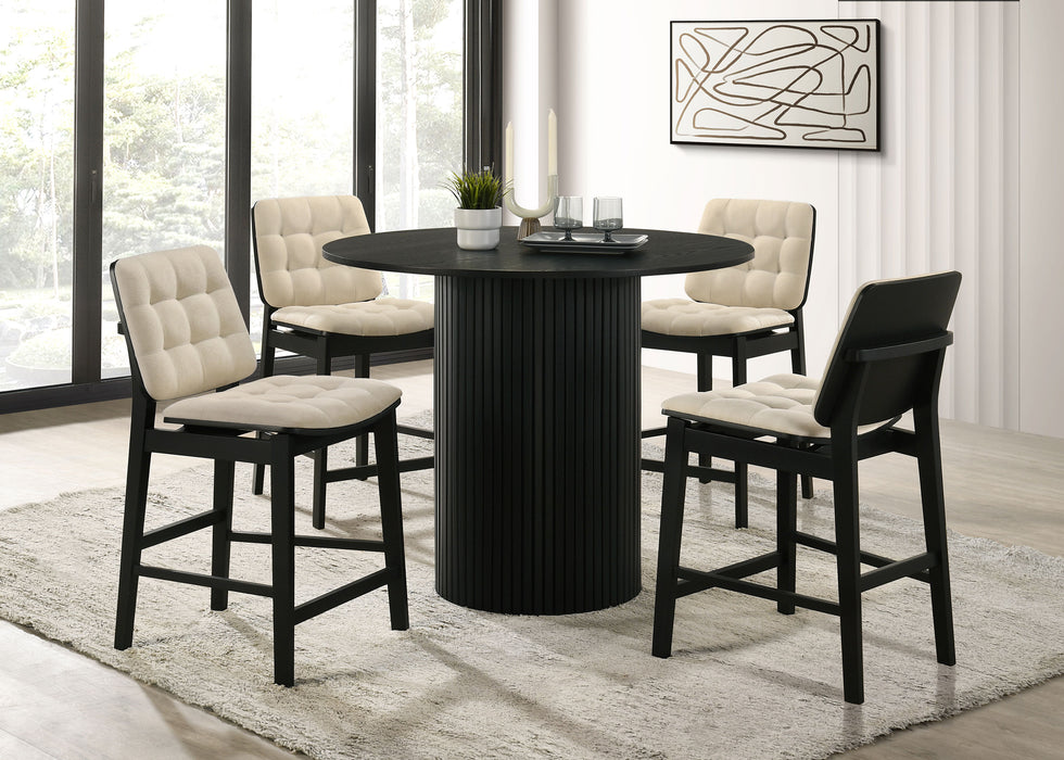 Redbridge Velvet Upholstered Counter Chair Cream and Black (Set of 2)