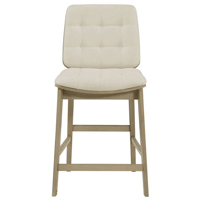 Redbridge Upholstered Counter Chair Cream and Natural Oak (Set of 2)