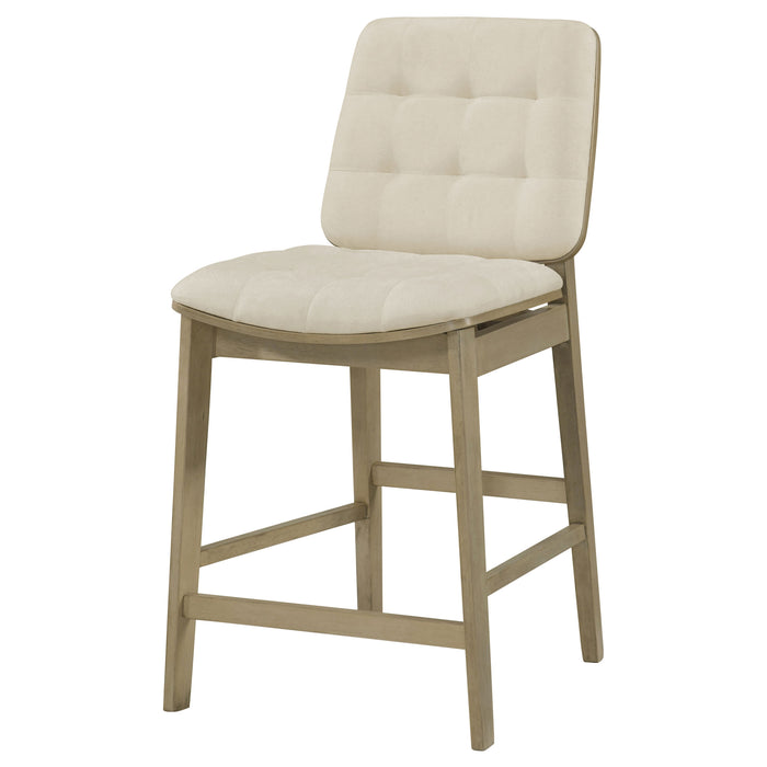 Redbridge Upholstered Counter Chair Cream and Natural Oak (Set of 2)