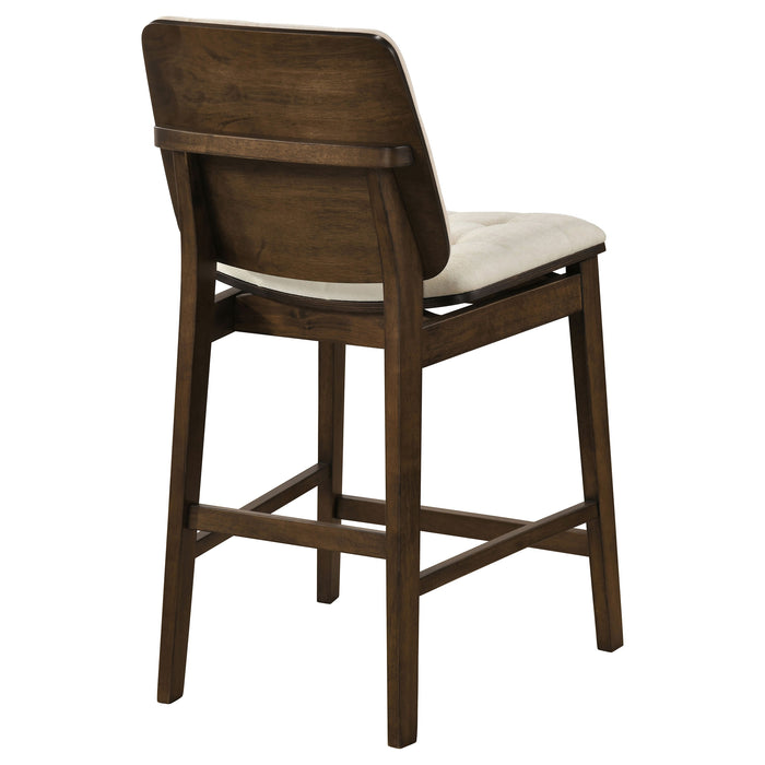Redbridge Upholstered Counter Chair Cream and Walnut (Set of 2)