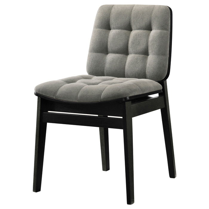 Redbridge Upholstered Side Chair Grey and Black (Set of 2)