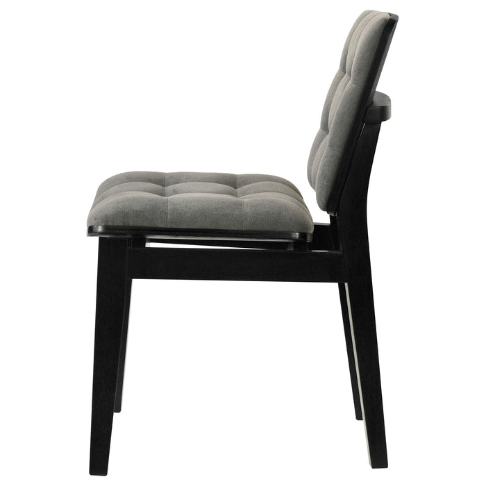 Redbridge Upholstered Side Chair Grey and Black (Set of 2)