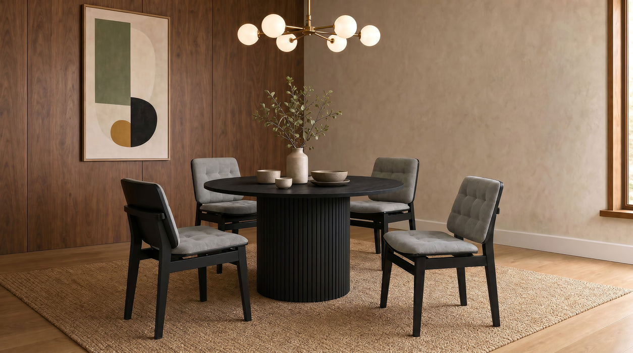 Redbridge Upholstered Side Chair Grey and Black (Set of 2)