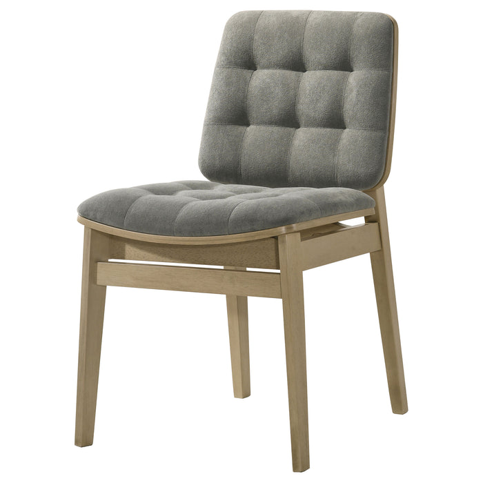 Redbridge Upholstered Side Chair Grey and Natural Oak (Set of 2)