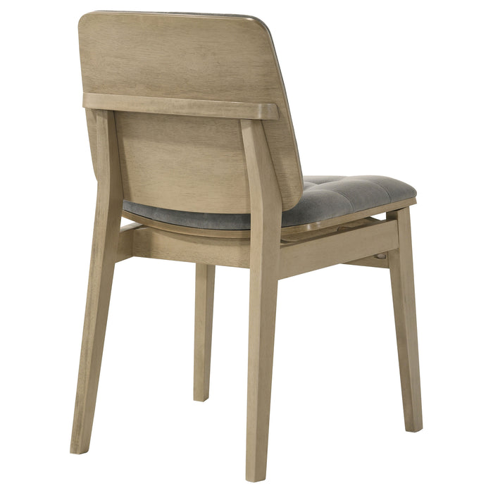 Redbridge Upholstered Side Chair Grey and Natural Oak (Set of 2)