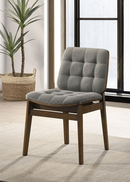 Redbridge Upholstered Side Chair Grey and Walnut (Set of 2)
