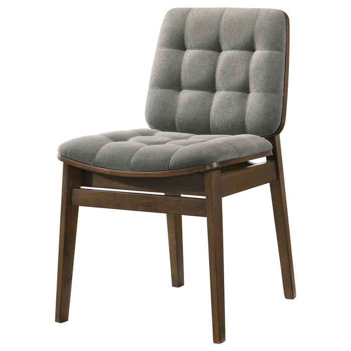 Redbridge Upholstered Side Chair Grey and Walnut (Set of 2)