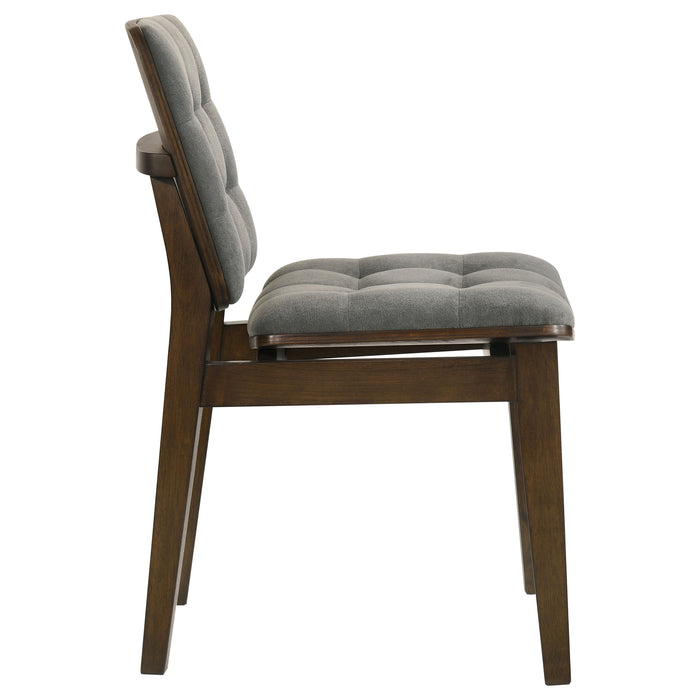 Redbridge Upholstered Side Chair Grey and Walnut (Set of 2)