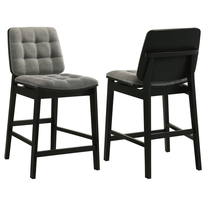 Redbridge Upholstered Counter Chair Grey and Black (Set of 2)