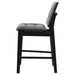 Set of two Redbridge upholstered counter chairs by CoasterEveryday, featuring grey and black fabric with padded seats and modern design.
