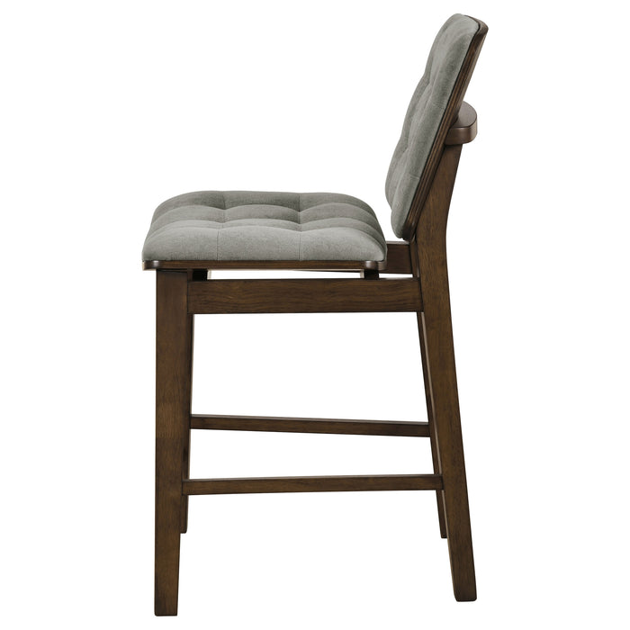 Redbridge Upholstered Counter Chair Grey and Walnut (Set of 2)