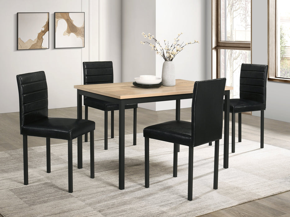 Garza 5-piece Rectangular Dining Table Greige Oak