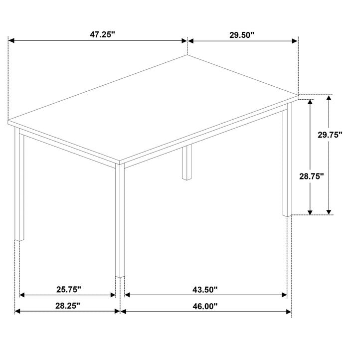 Garza Rectangular 47-inch Dining Table Greige Oak