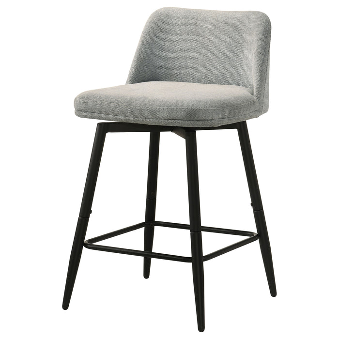 Mellor Fabric Upholstered Swivel Counter Chair Grey (Set of 2)