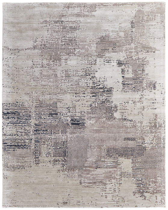 5' x 8' Abstract Hand Tufted Area Rug - Brown Black And Tan