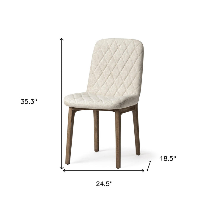 Upholstered Fabric Dining Side Chair - Cream