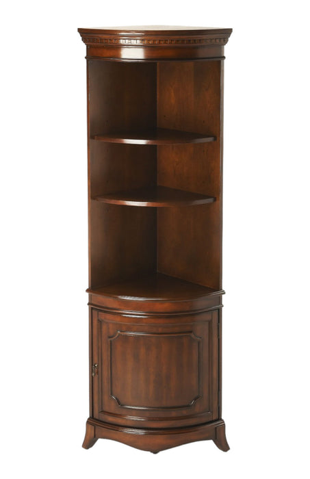 Corner Accent Cabinet With Adjustable Shelves - Brown