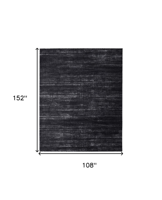 9' x 13' Power Loom Area Rug - Black And Gray