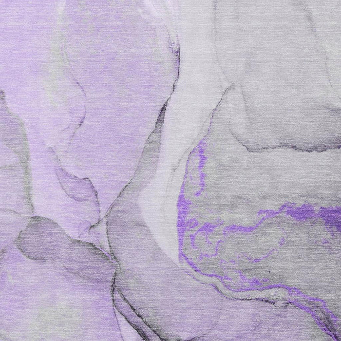 10' X 14' Abstract Washable Area Rug With UV Protection (646840) - Purple / Gray / Ivory