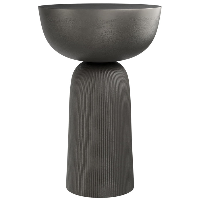 21" Aluminum Round End Table - Black