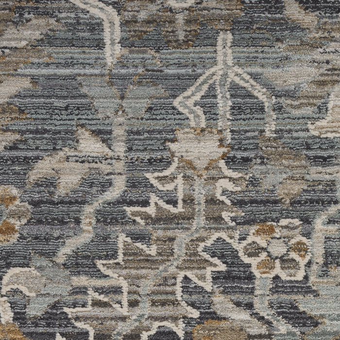 10' X 14' Floral Area Rug (546452) - Navy Blue