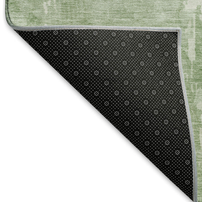 10' X 14' Abstract Washable Area Rug With UV Protection (692577) - Mint Green / Beige