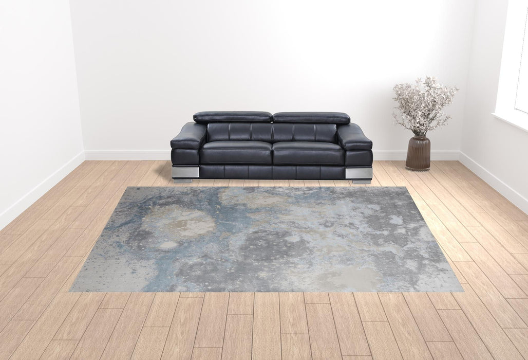 12' x 15' Abstract Polyester Area Rug - Blue
