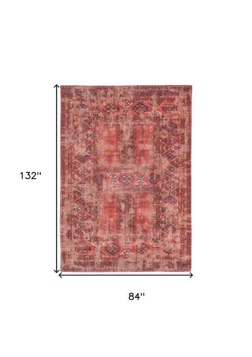 8' x 11' Oriental Non Skid Area Rug - Red