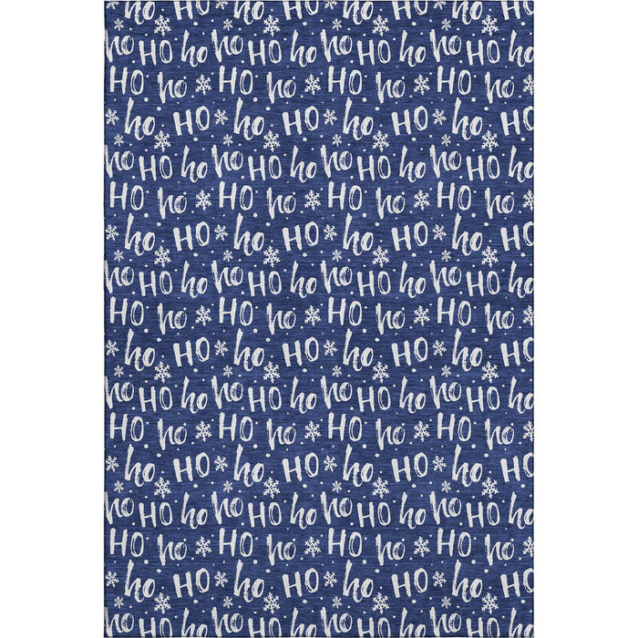 10' X 14' Abstract Geometric Washable Area Rug With UV Protection (701810) - Navy Blue / Ivory