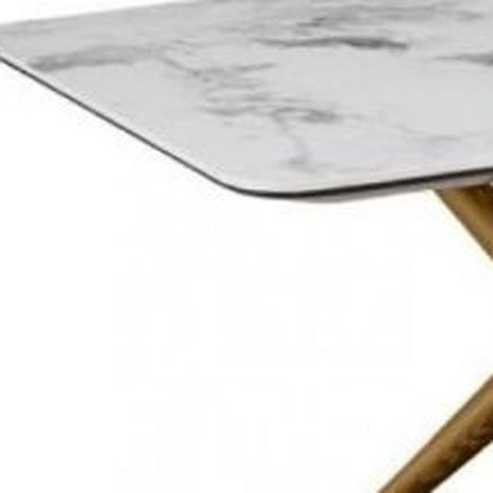 Ceramic Tile Rectangular Coffee Table - Walnut And White