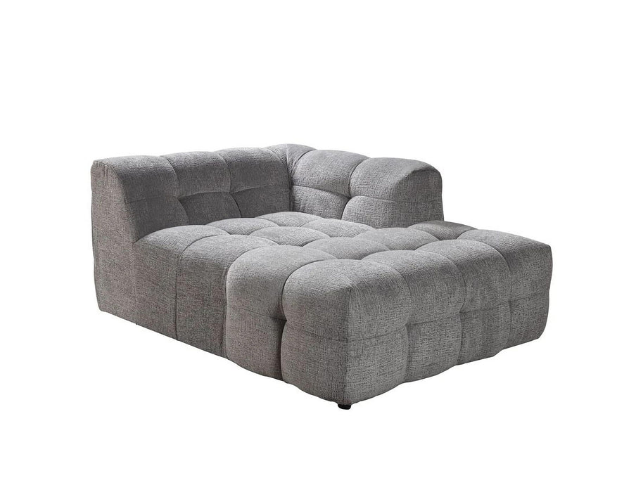 Boucle L Shaped Two Piece Sofa Chaise Sectional With Toss Pillows - Light Gray