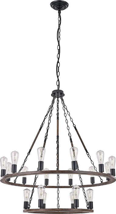 Candle Style Multi Light Metal Dimmable Chandelier - Brown And Black