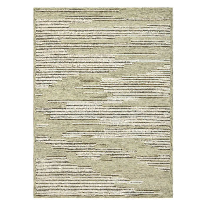 13' X 9' Wool Geometric Hand Hooked Area Rug - Gray And Ivory