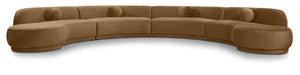 Meridian Furniture Avra 189-inch velvet upholstery sectional sofa with plush performance fabric and modern stationary design.