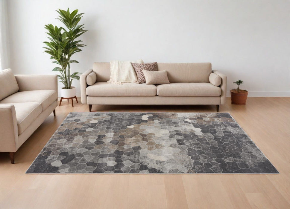 8' x 11' Cobblestone Pattern Area Rug - Beige