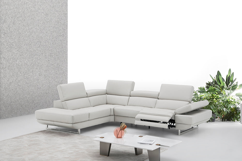 J & M Furniture Annalaise LHF Chaise Silver Grey