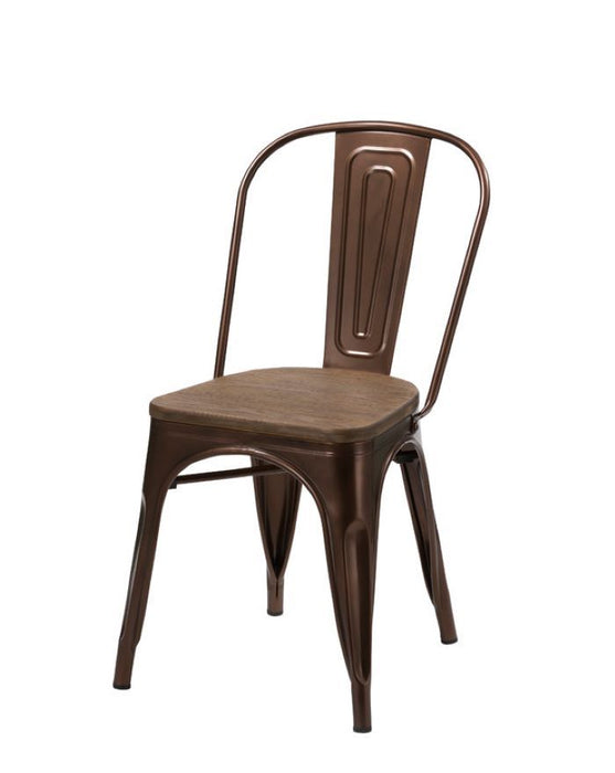 Upholstered Slat Back Dining Side Chairs (Set of 4) - Brown