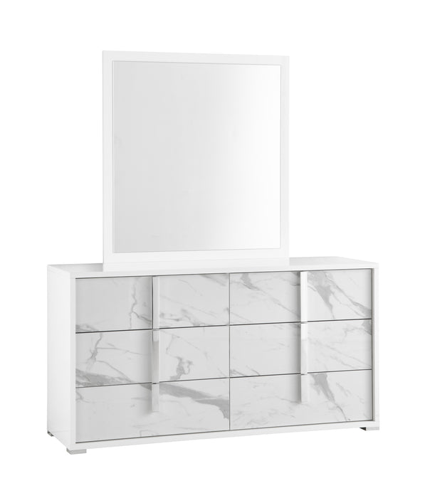 J & M Furniture Sonia Dresser in White & Grey