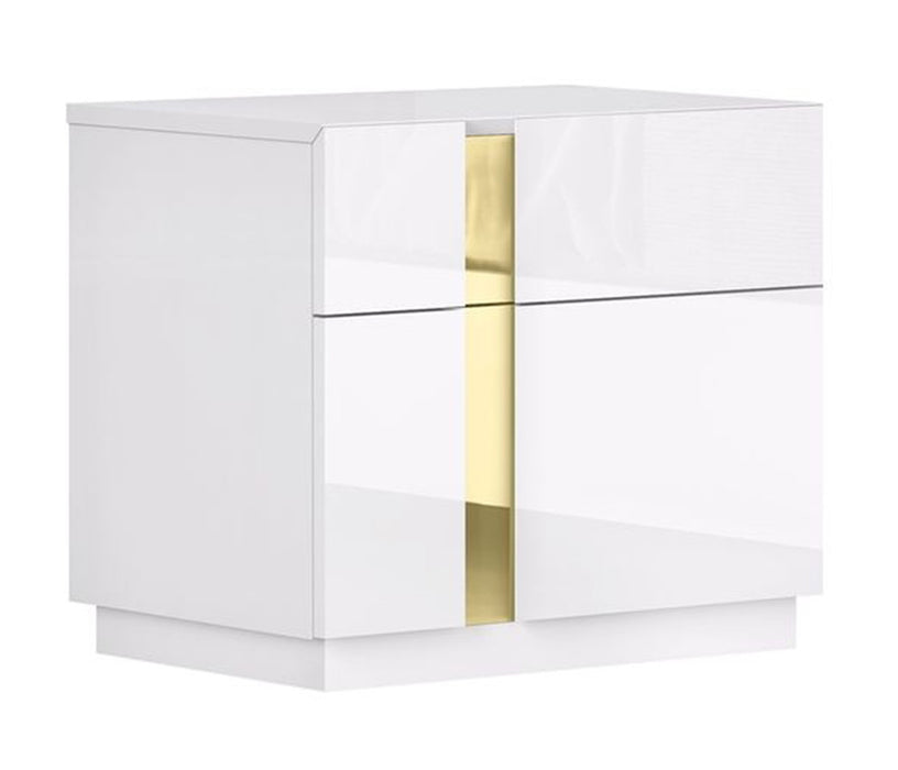 J & M Furniture Kyoto Dresser - White and Titanium Gold