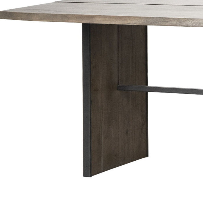 84" Solid Wood Sled Base Dining Table - Brown
