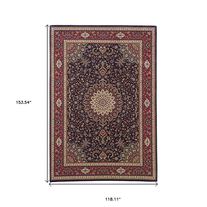 10' X 13' Oriental Area Rug - Blue / Red